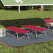 Sammenleggbar camping seng 2 pcs Rød 194 x 62,5 x 42,5 cm