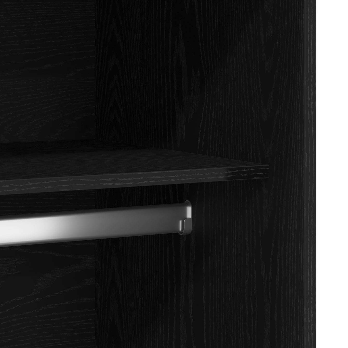 Garderobeskap Svart Eik 100 x 50 x 200 cm Konstruert tre