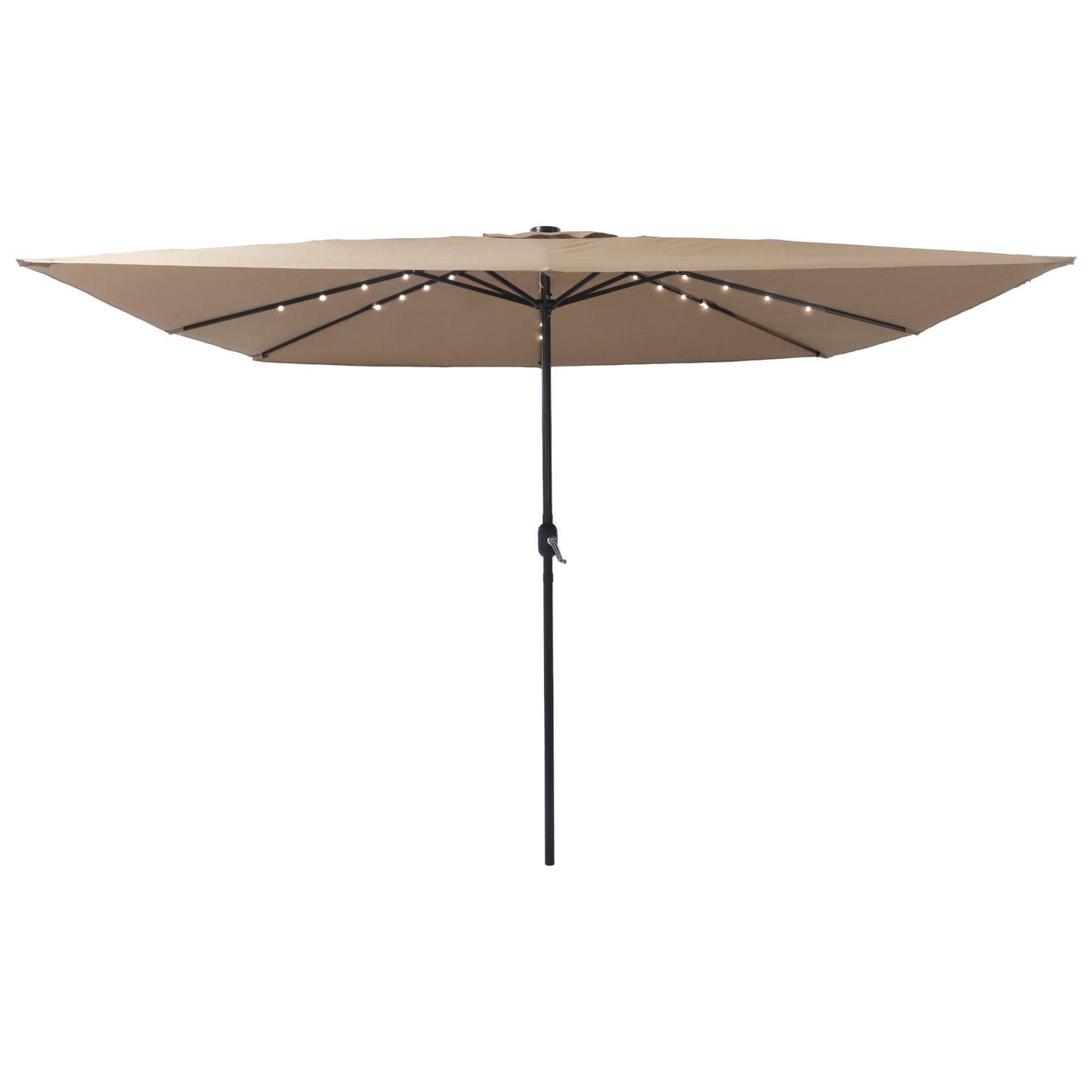 Hageparasol Gråbrun 295 x 295 x 245 cm Polyester og stål