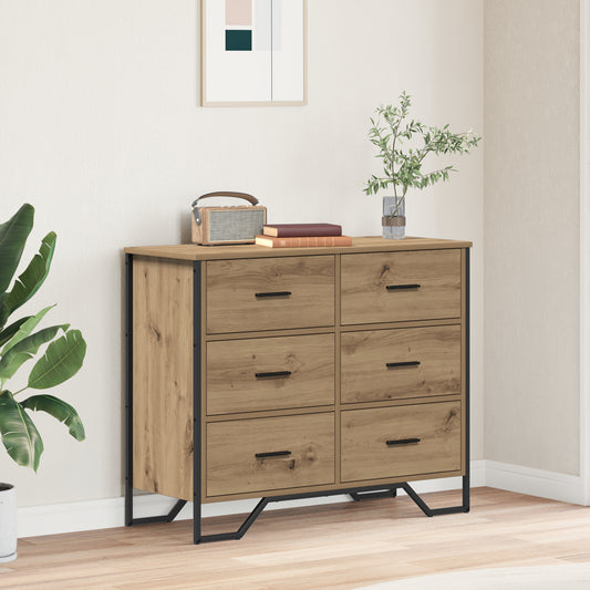 Kommode med skuff 2 pcs Artisan Eik 91 x 35,5 x 74,5 cm