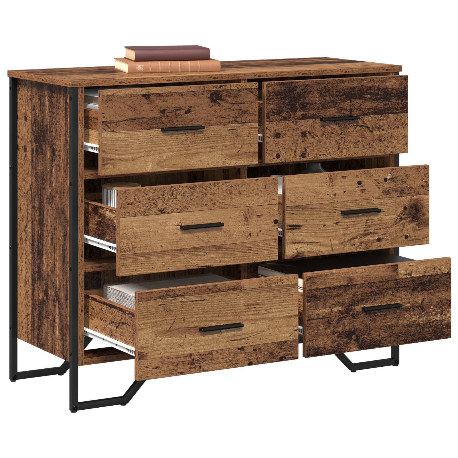 Kommode med skuff Gamle tre 91 x 35.5 x 74.5 cm Konstruert tre