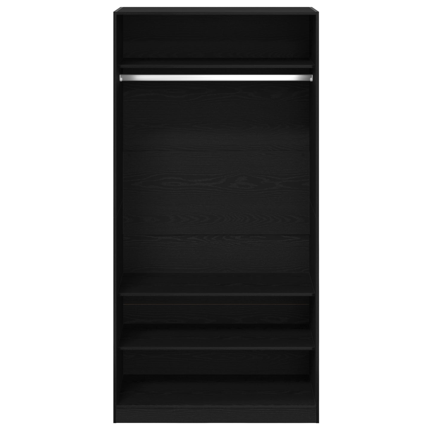 Garderobeskap Svart Eik 100 x 50 x 200 cm Konstruert tre