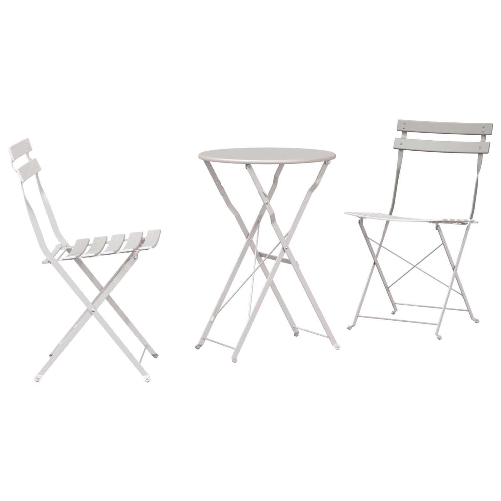Sammenleggbart Bistrosett 3 pcs Beige Stål