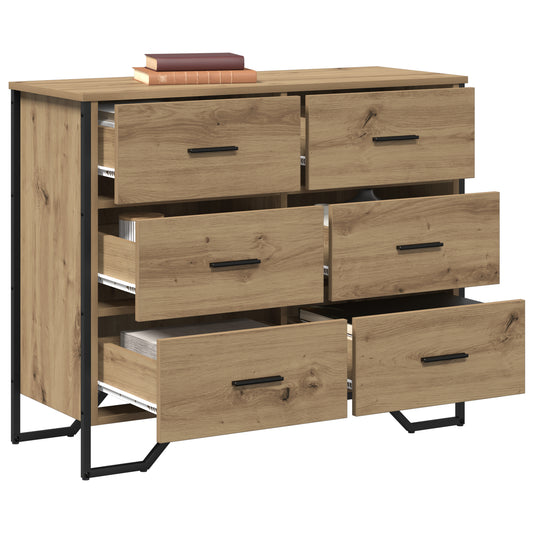 Kommode med skuff 2 pcs Artisan Eik 91 x 35,5 x 74,5 cm