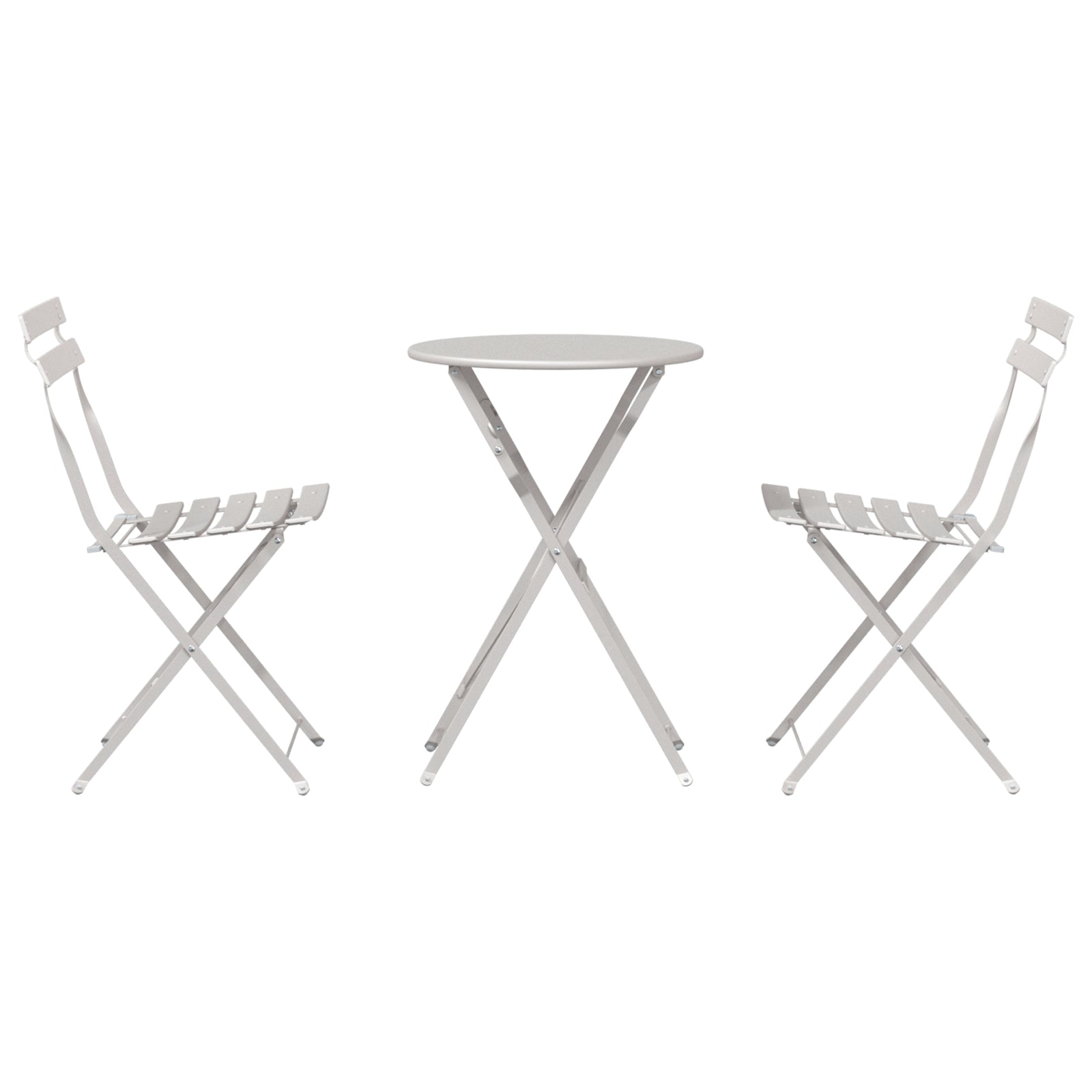 Sammenleggbart Bistrosett 3 pcs Beige Stål
