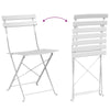 Sammenleggbart Bistrosett 3 pcs Hvit Stål