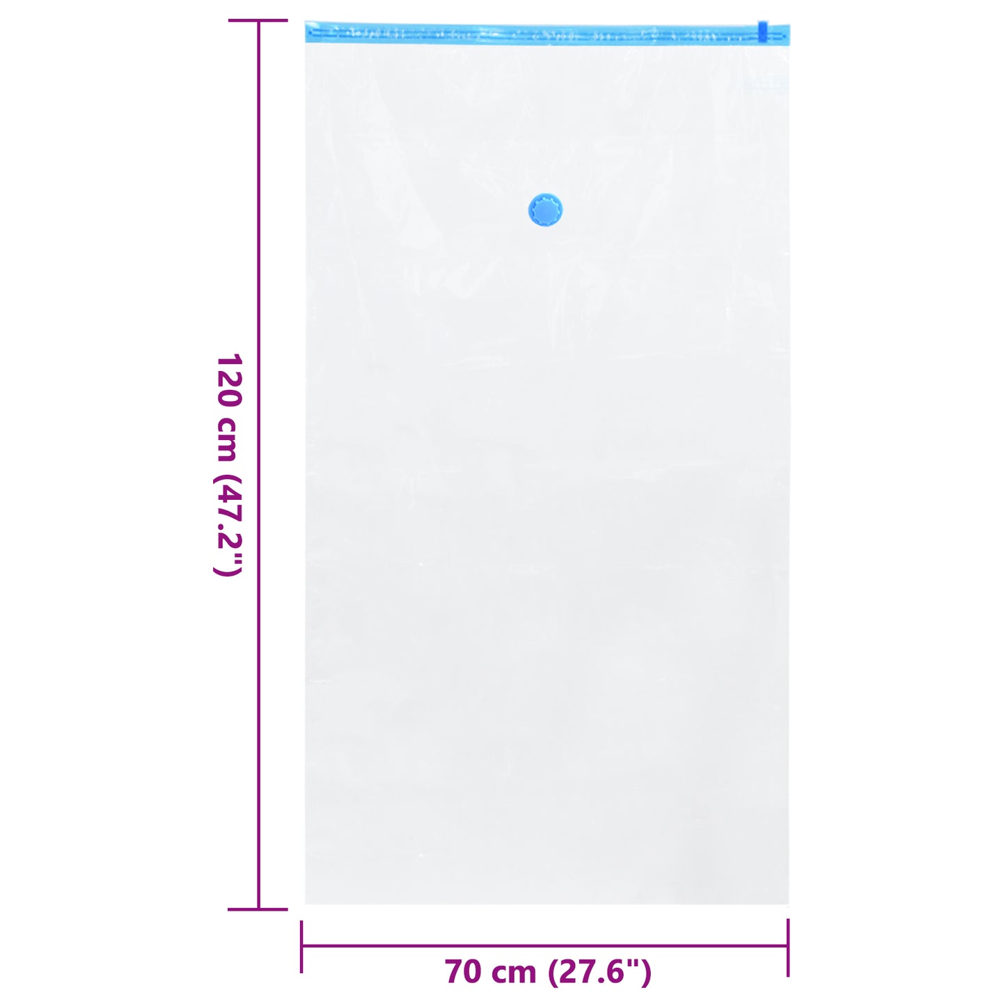 Oppbevaringsposer 5 pcs Transparent og blå 120 x 70 cm