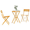 Sammenleggbart Bistrosett 3 pcs Sennepsgul Stål