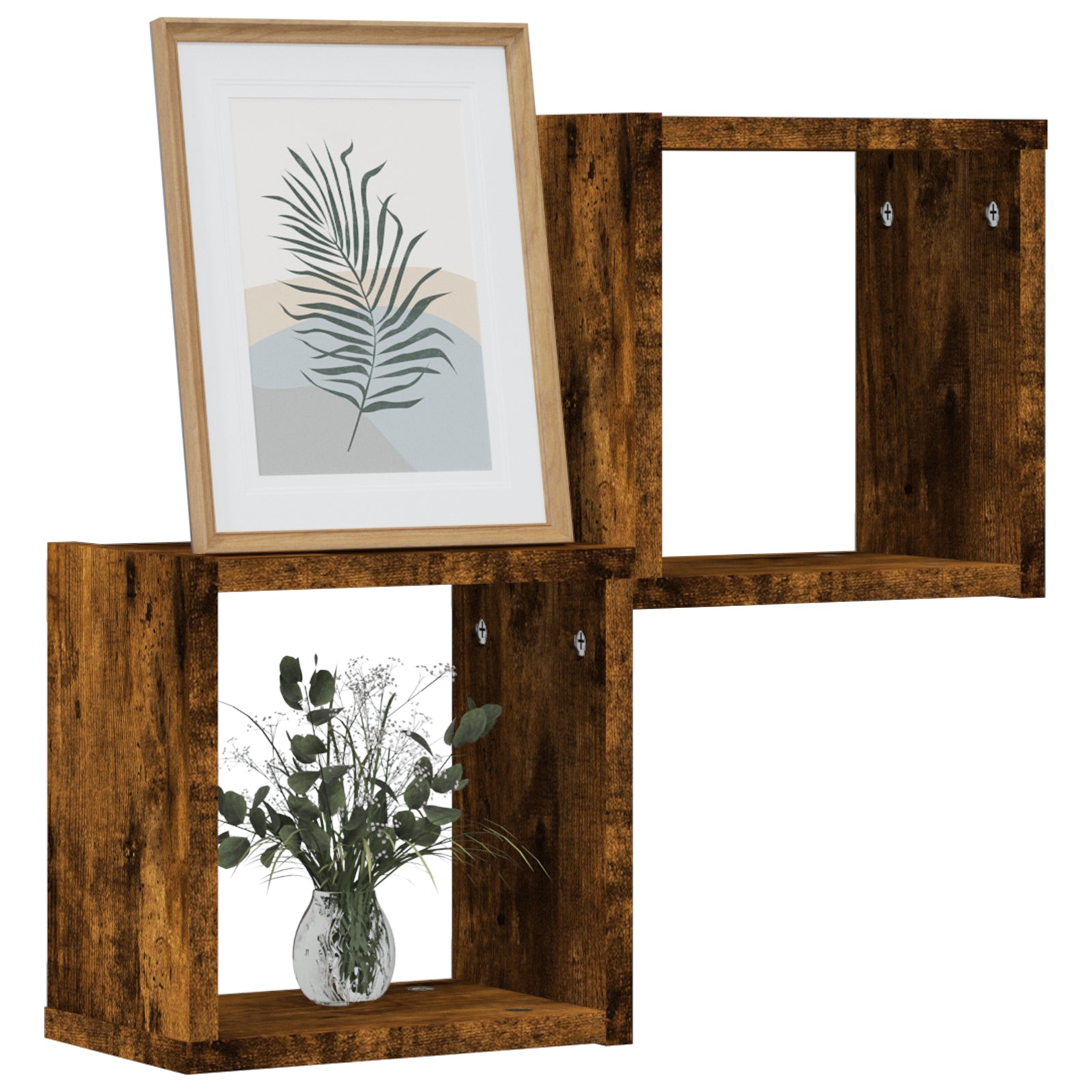 Vegghyller 2 pcs Brun 26 x 15 x 26 cm Konstruert tre