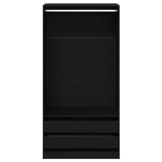 Garderobeskap Svart Eik 100 x 50 x 200 cm Konstruert tre