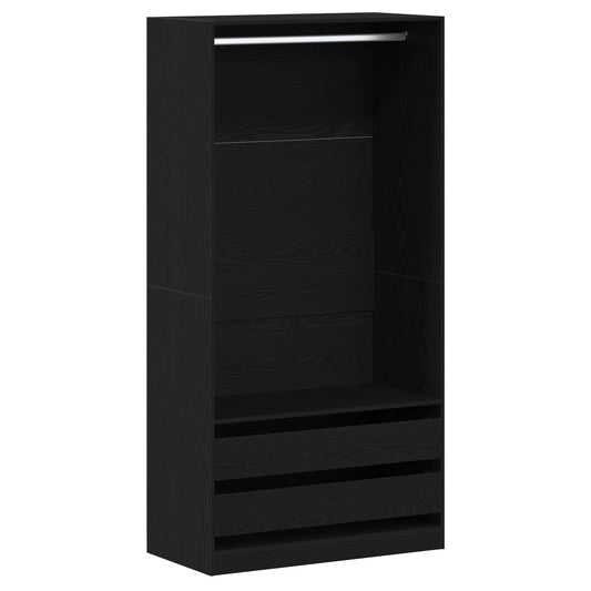 Garderobeskap Svart Eik 100 x 50 x 200 cm Konstruert tre