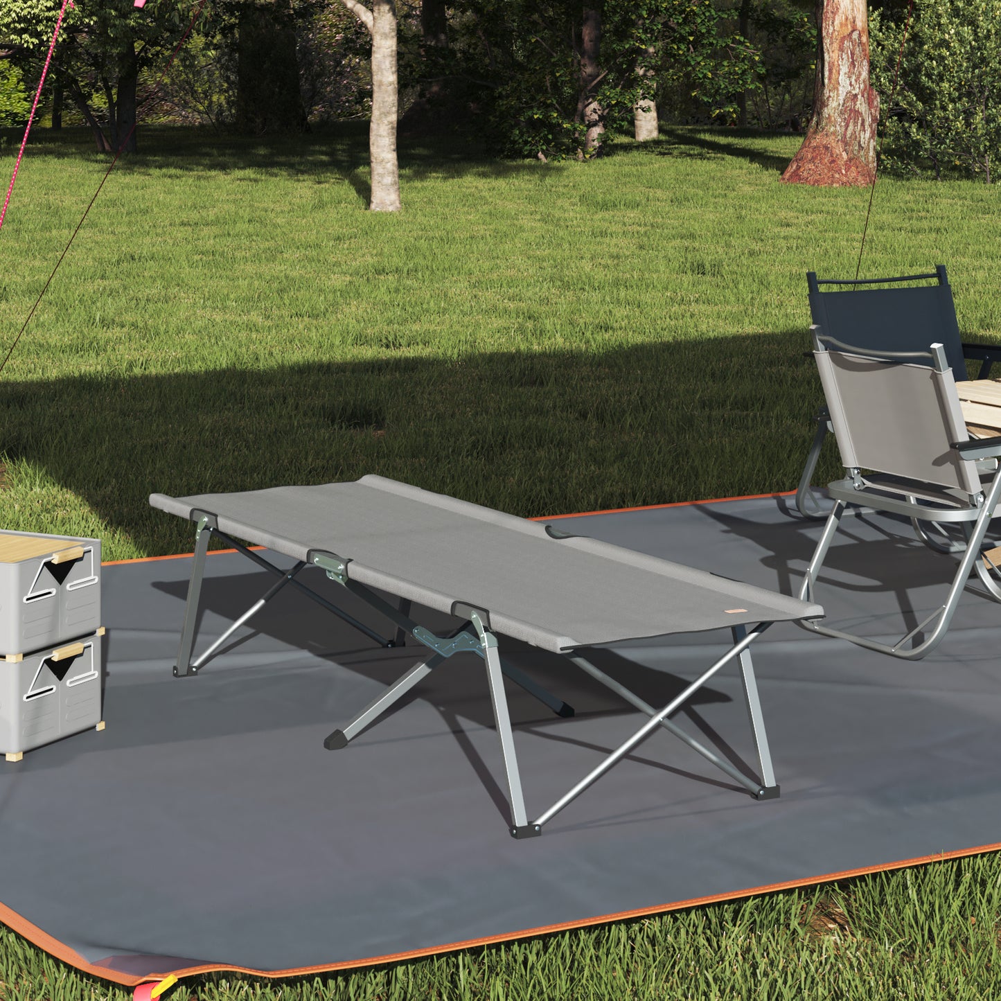 Sammenleggbar camping seng Grå 194 x 62,5 x 42,5 cm