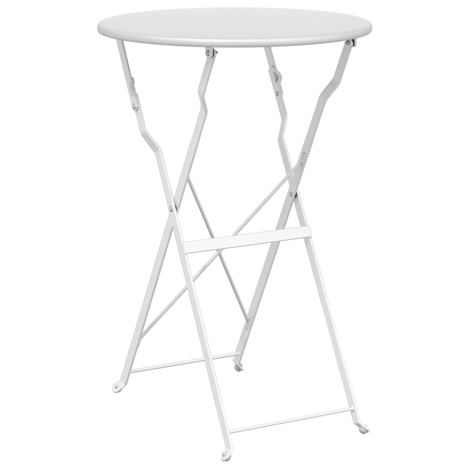 Sammenleggbart Bistrosett 3 pcs Hvit Stål