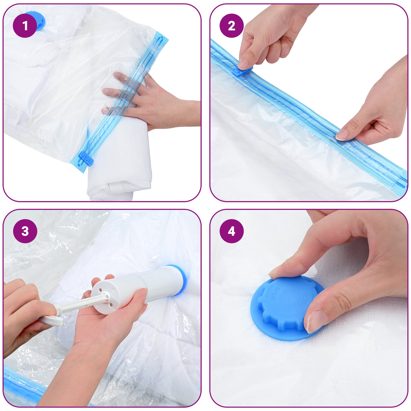 Oppbevaringsposer 5 pcs Transparent og blå 120 x 70 cm