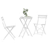 Sammenleggbart Bistrosett 3 pcs Hvit Stål