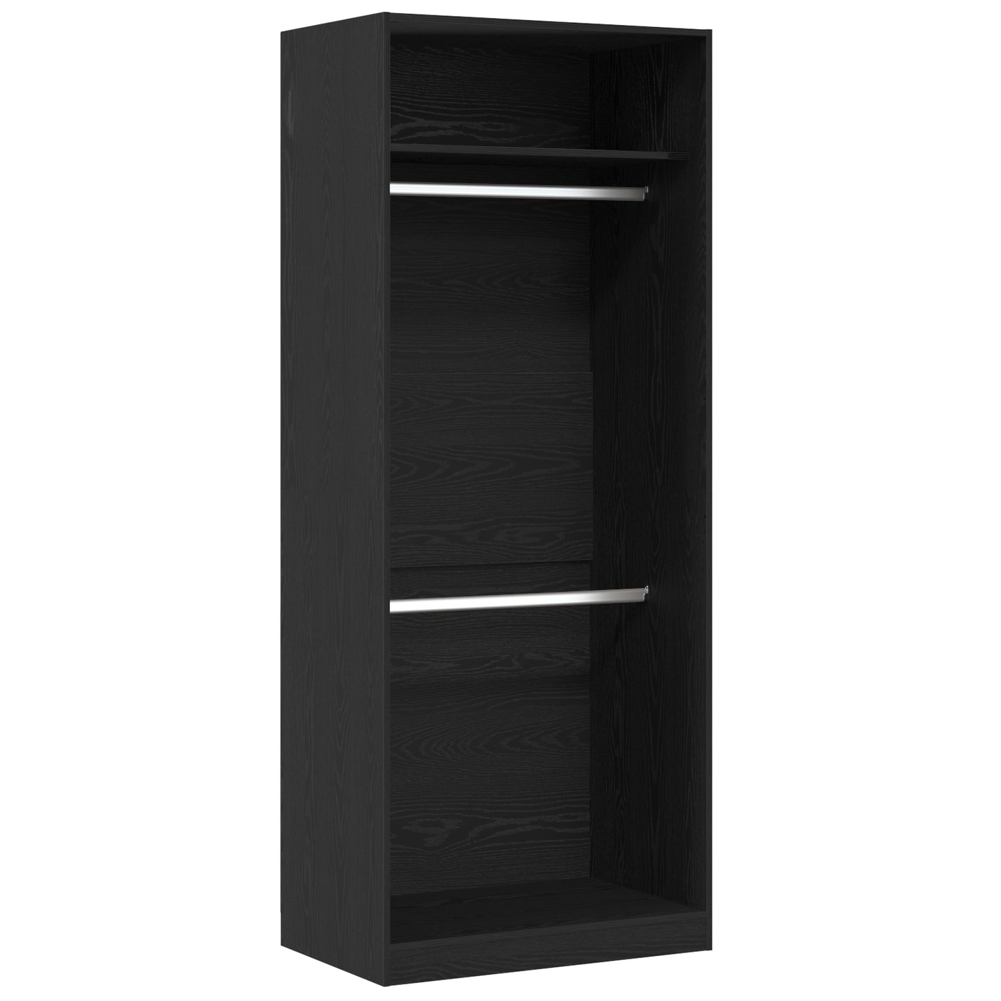 Garderobeskap Svart Eik 80 x 50 x 200 cm Konstruert tre
