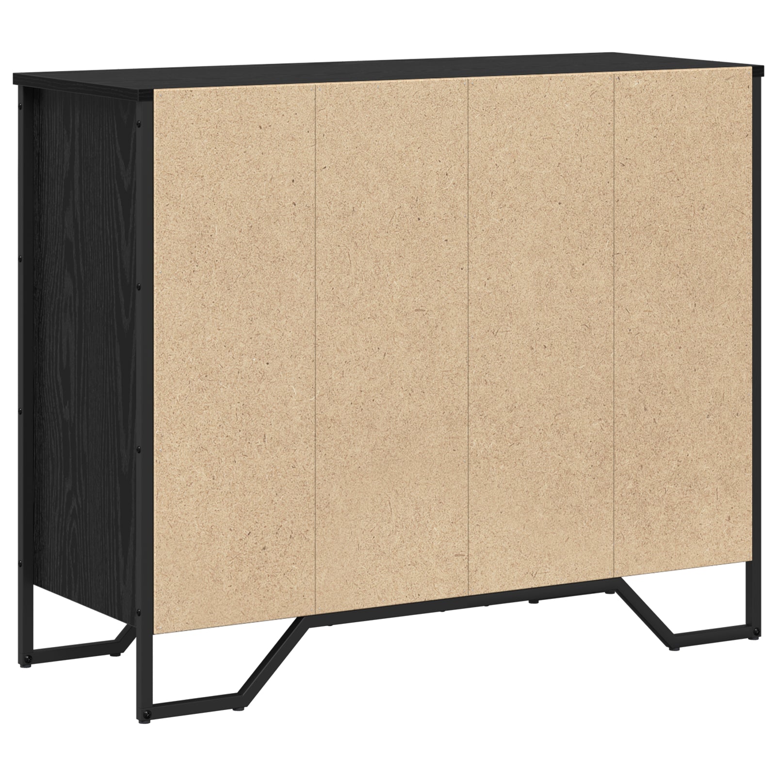 Kommode med skuff Svart eik 91 x 35.5 x 74.5 cm Konstruert tre