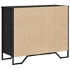 Kommode med skuff Svart eik 91 x 35.5 x 74.5 cm Konstruert tre