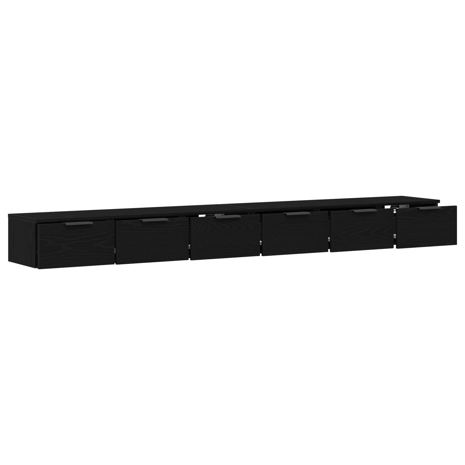 Veggskap 2 pcs Svart eik 102 x 30 x 20 cm Konstruert tre