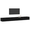 Veggskap 2 pcs Svart eik 102 x 30 x 20 cm Konstruert tre