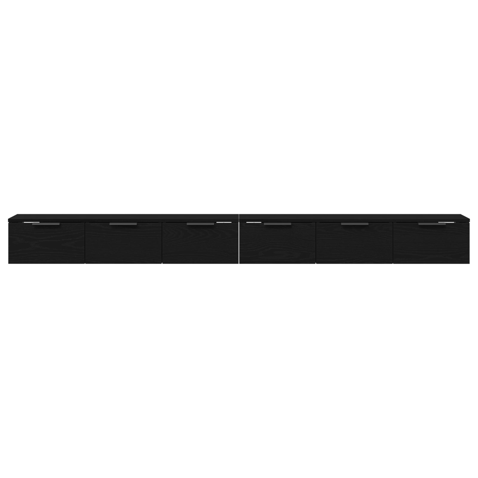 Veggskap 2 pcs Svart eik 102 x 30 x 20 cm Konstruert tre
