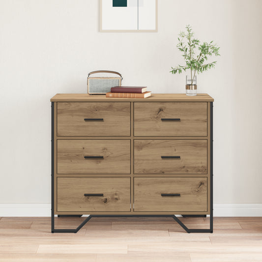 Kommode med skuff 2 pcs Artisan Eik 91 x 35,5 x 74,5 cm
