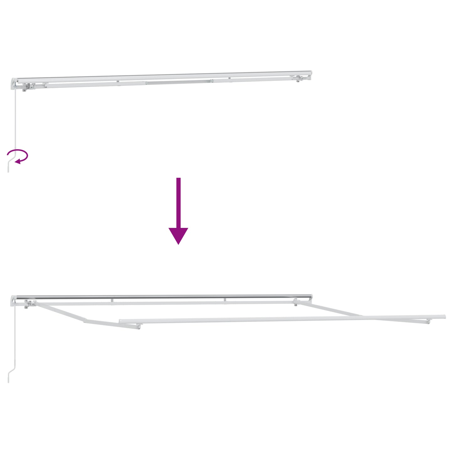 Uttrekkbar markise Rød 400 × 300 cm Polyester og aluminium