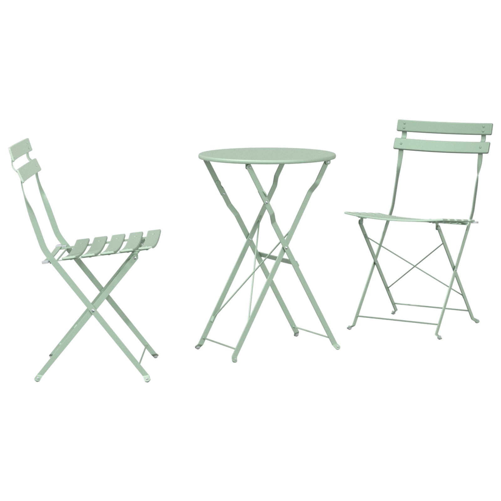 Sammenleggbart Bistrosett 3 pcs Lys Mynte Stål