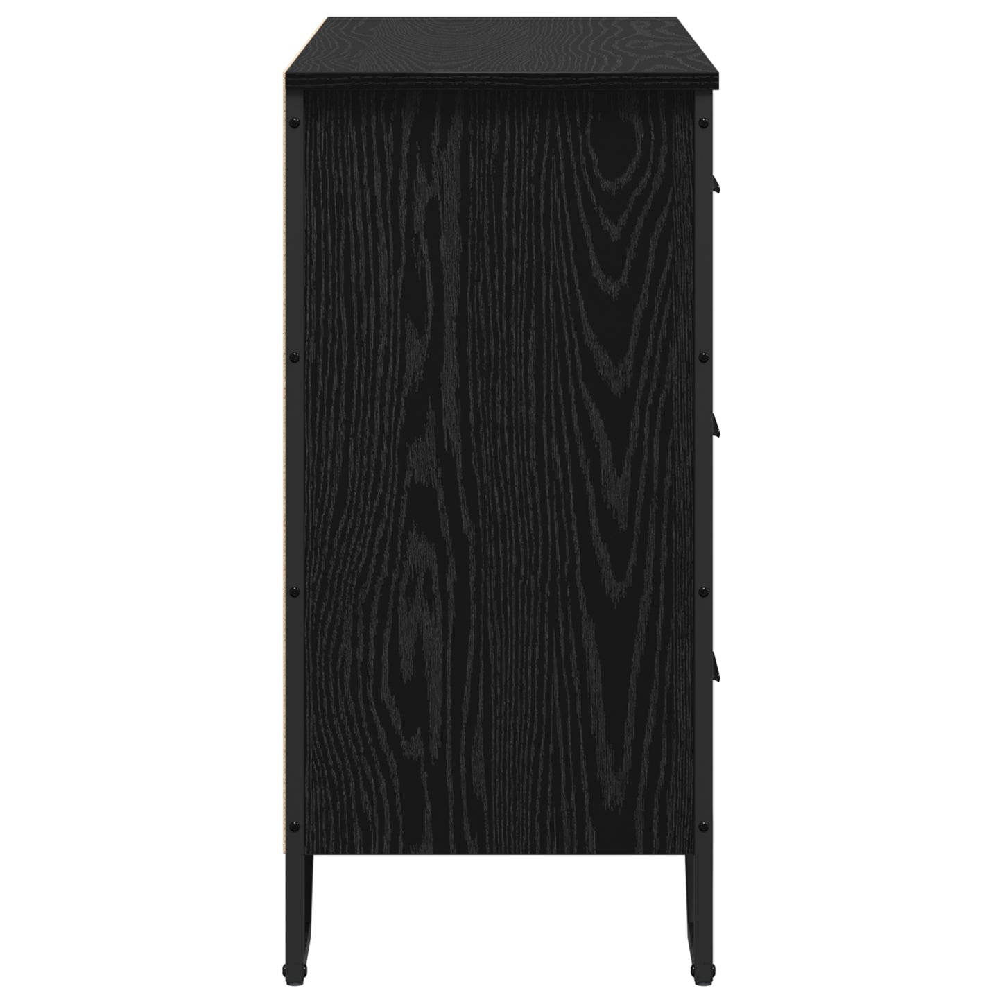 Kommode 6-Skuff Svart Eik 91 x 35,5 x 74,5 cm