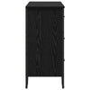 Kommode med skuff Svart eik 91 x 35.5 x 74.5 cm Konstruert tre