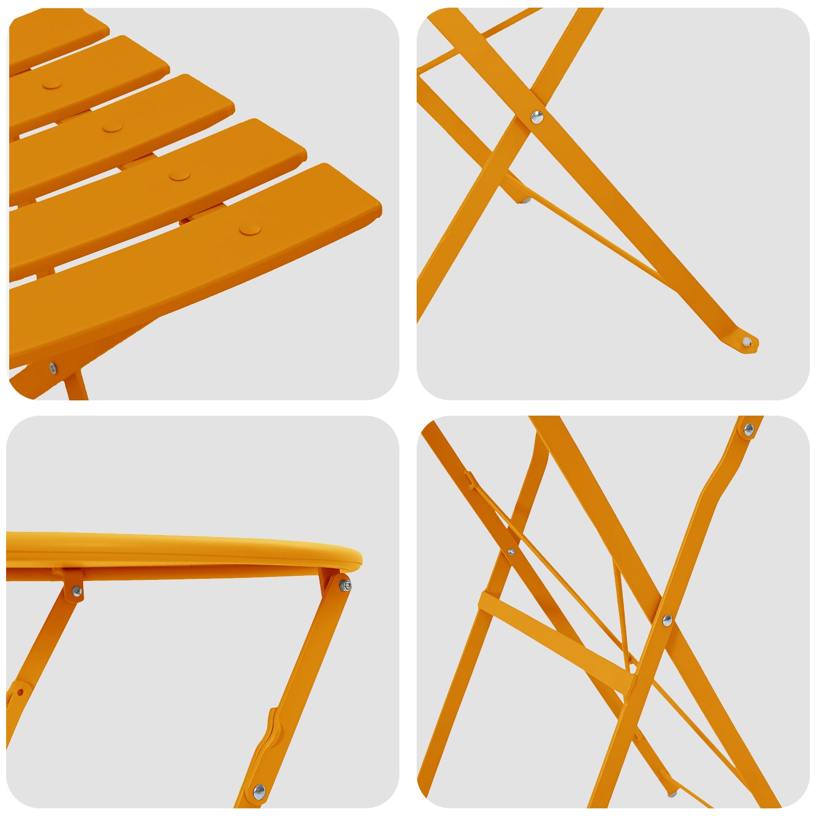 Sammenleggbart Bistrosett 3 pcs Sennepsgul Stål