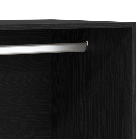 Garderobeskap Svart Eik 100 x 50 x 200 cm Konstruert tre