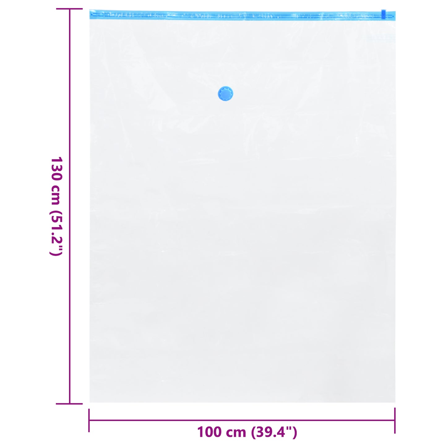 Oppbevaringsposer 50 pcs Transparent og blå 130 x 100 cm