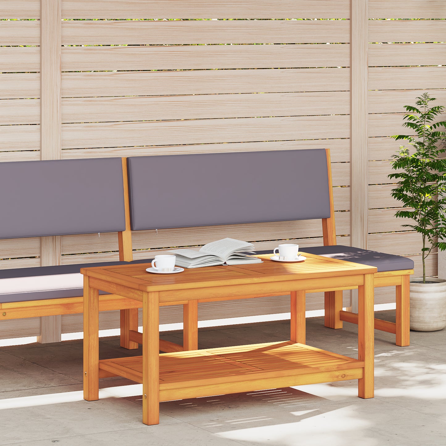 Sidetabell Olje naturlig 90 x 50 x 45 cm Solid akasietre