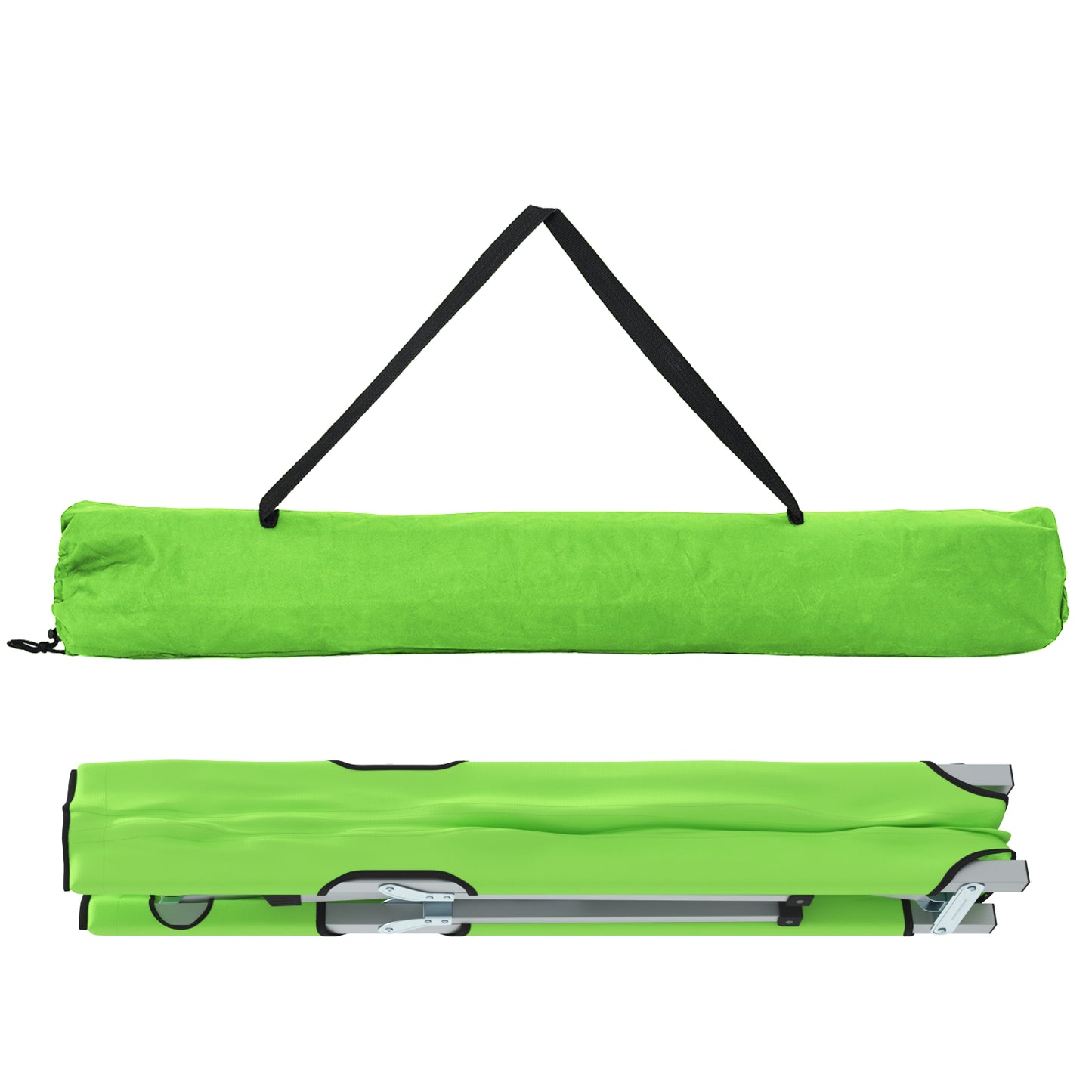 Sammenleggbar camping seng 2 pcs grønn 194 x 62,5 x 42,5 cm