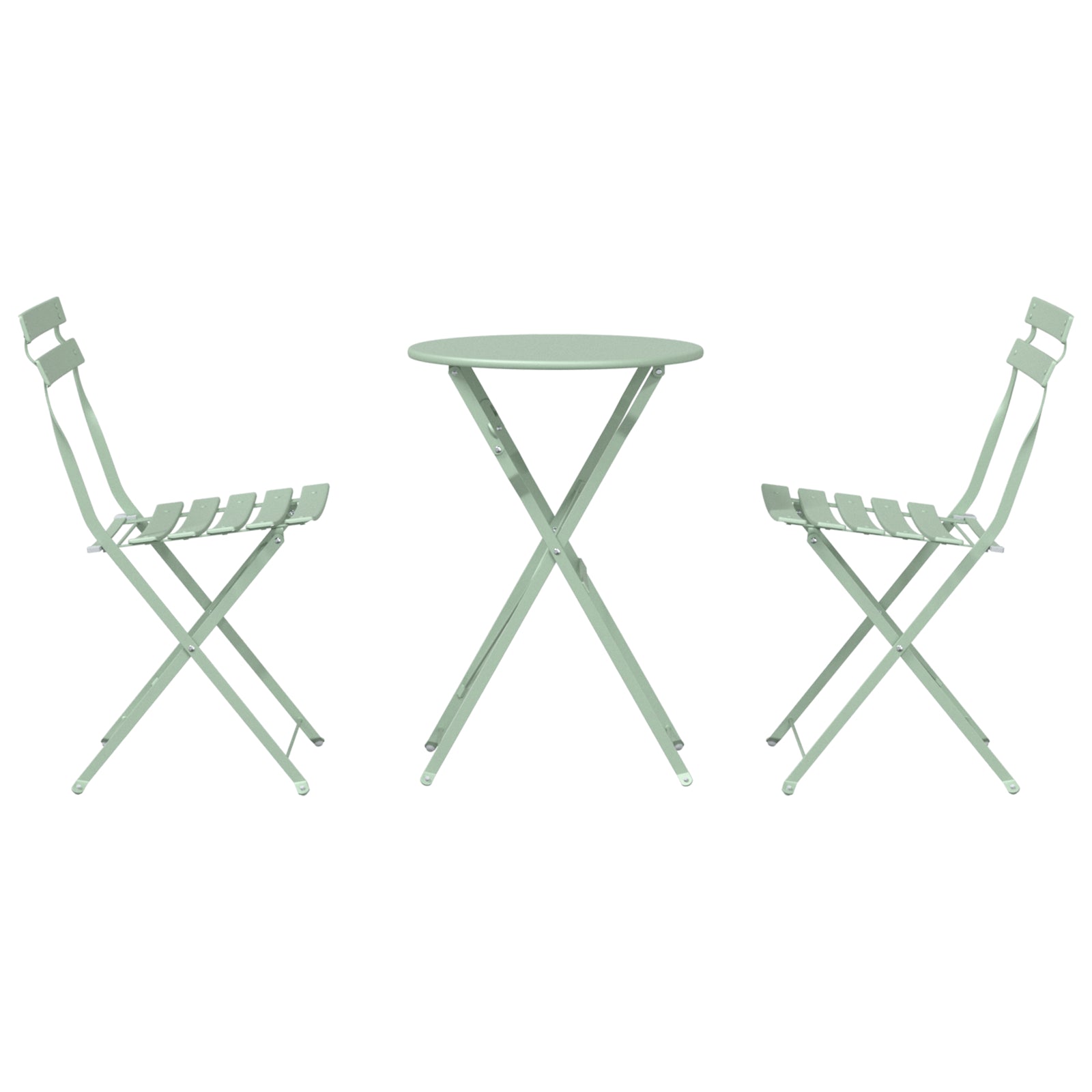Sammenleggbart Bistrosett 3 pcs Lys Mynte Stål