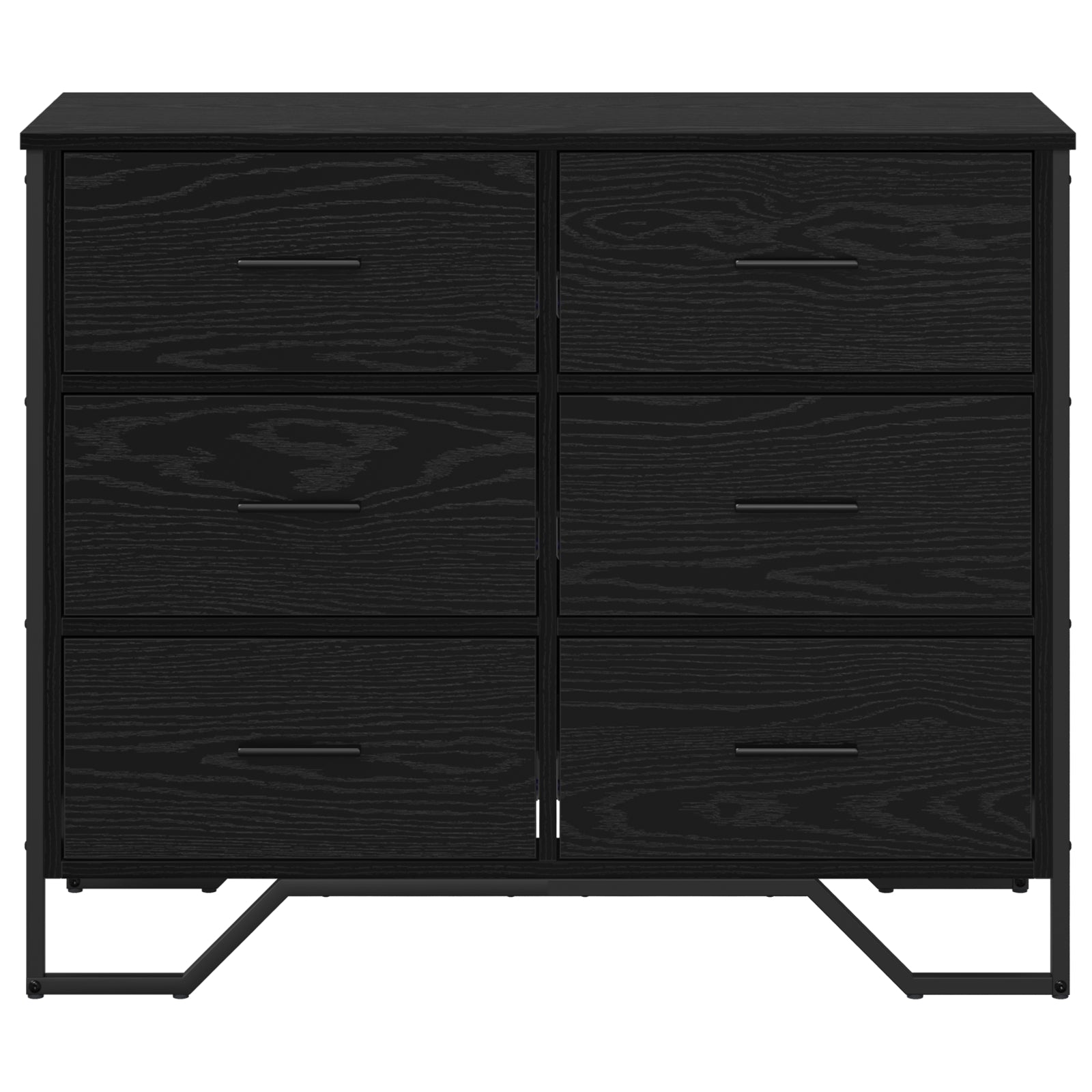Kommode med skuff Svart eik 91 x 35.5 x 74.5 cm Konstruert tre