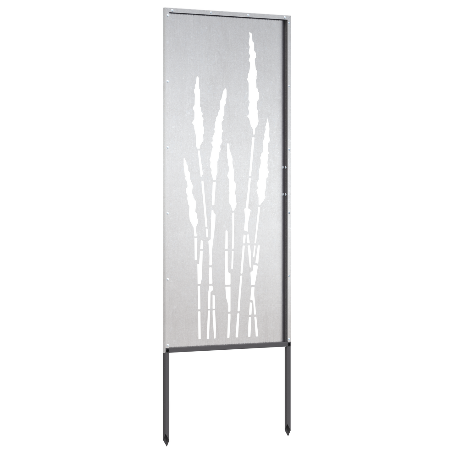 Hageprivat skjerm Blomster sølv 50 x 140 cm Rustfritt stål