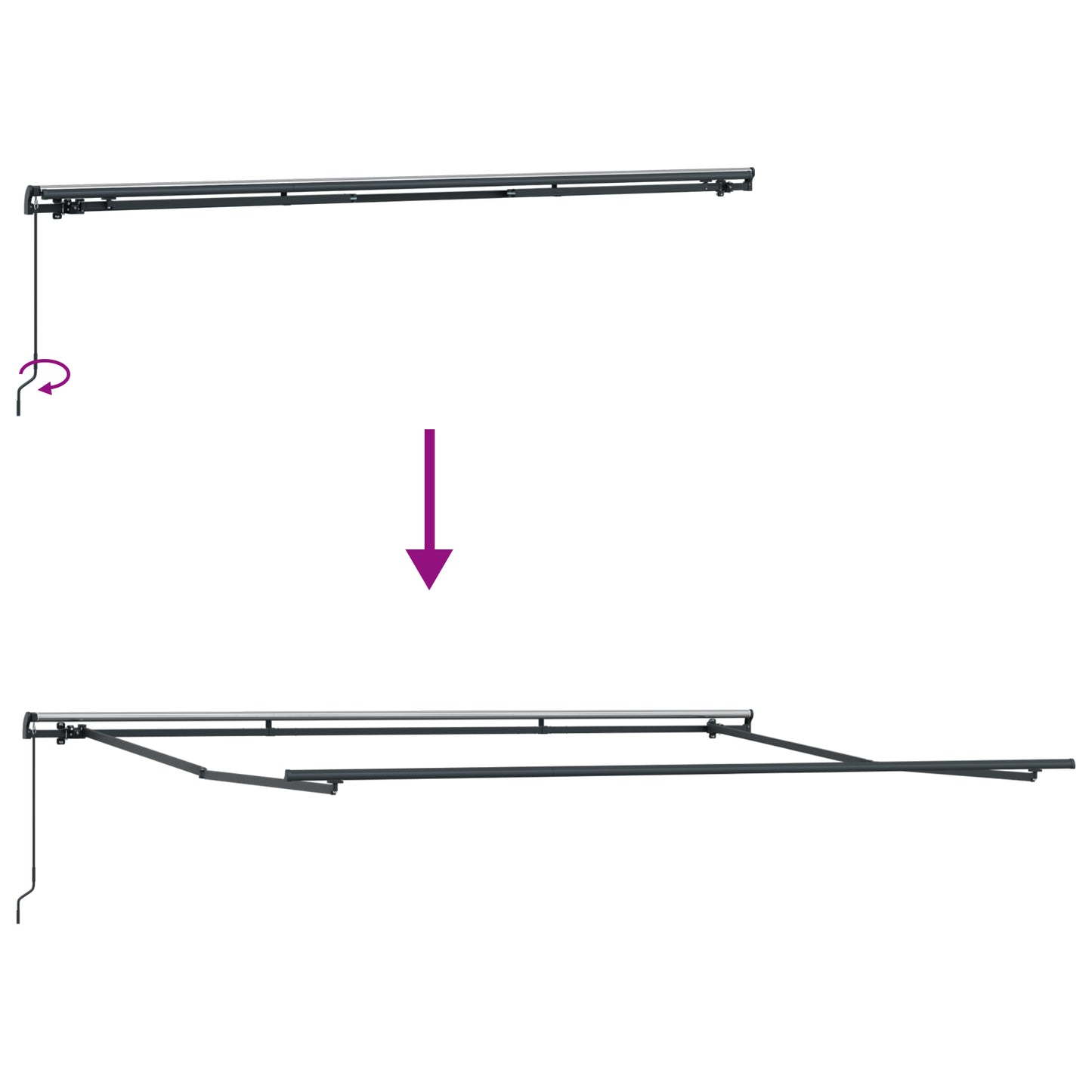 Uttrekkbar markise Rød 400 × 300 cm Polyester og aluminium