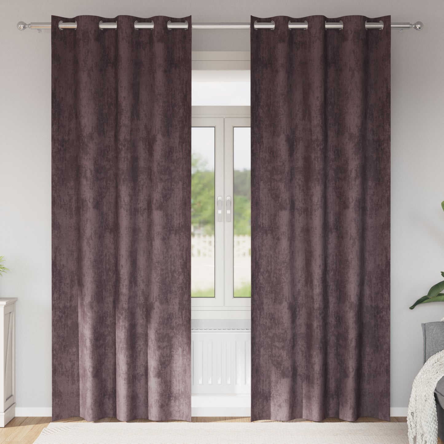 Fløyel Gardiner med gardiner 2 pcs Brun 260 x 140 cm Fløyel