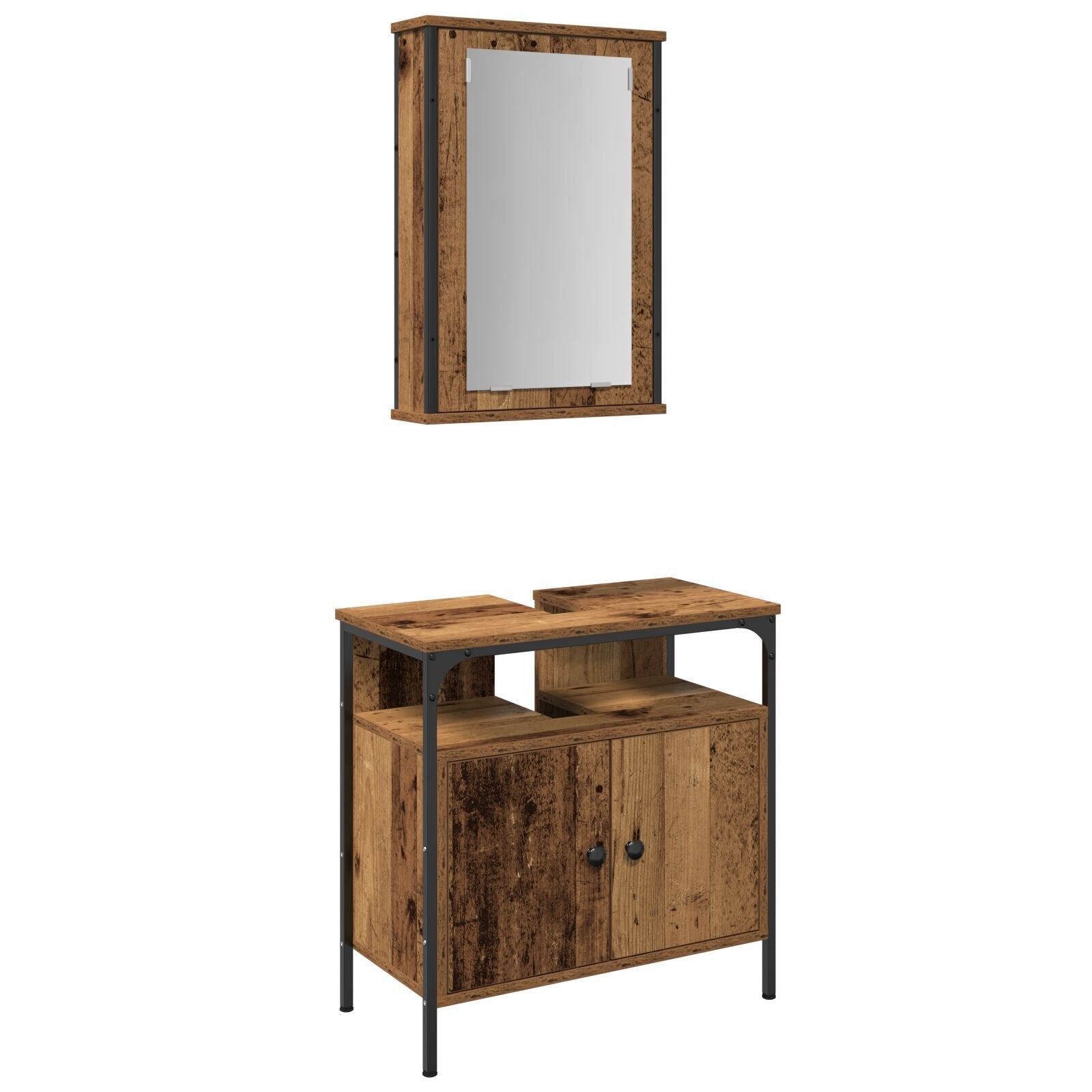 Baderomsinnredningssett med lagring 2 pcs Brun 60 x 30 x 60 cm