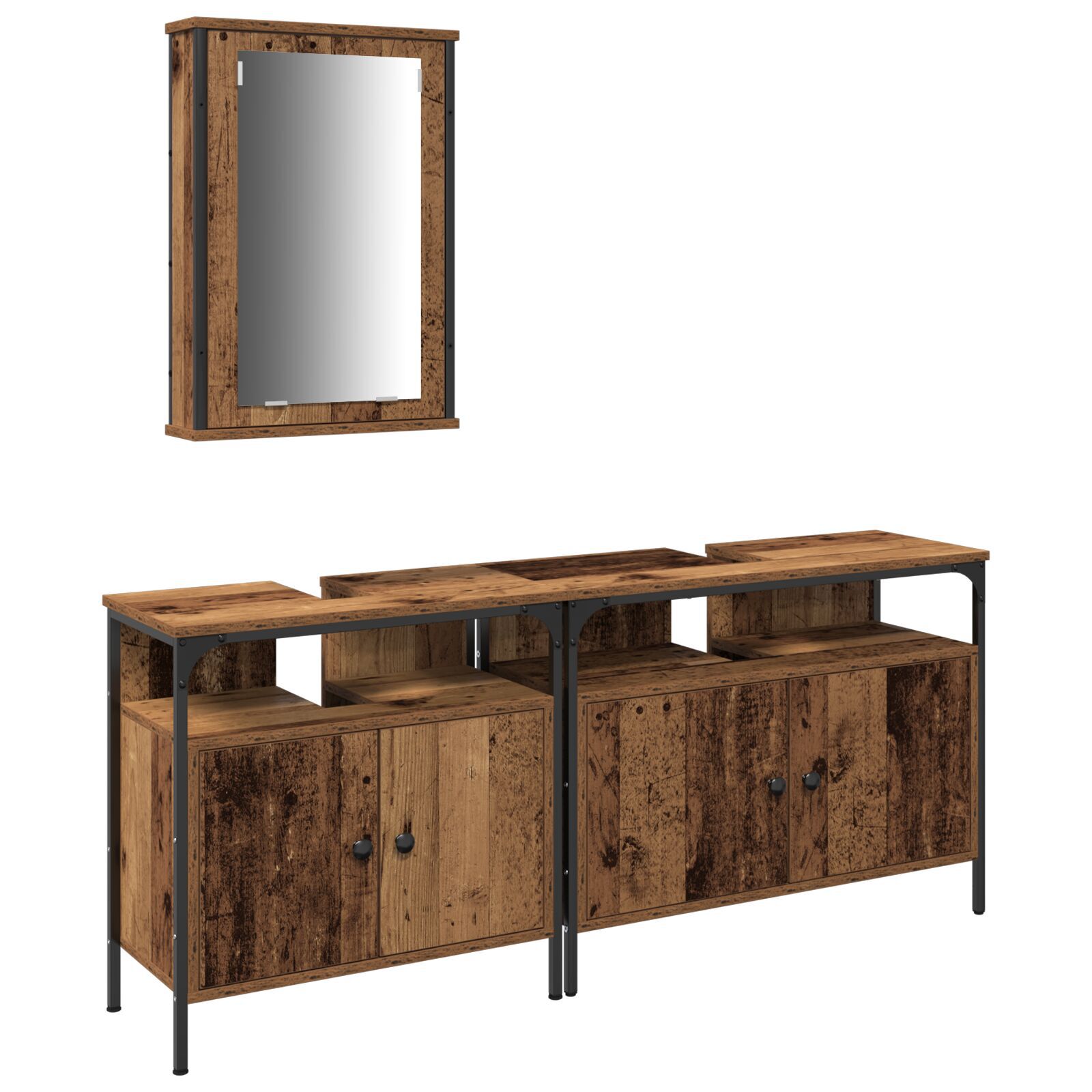Baderomsspeilskap med dør Brun 80 x 30 x 60 cm Konstruert tre