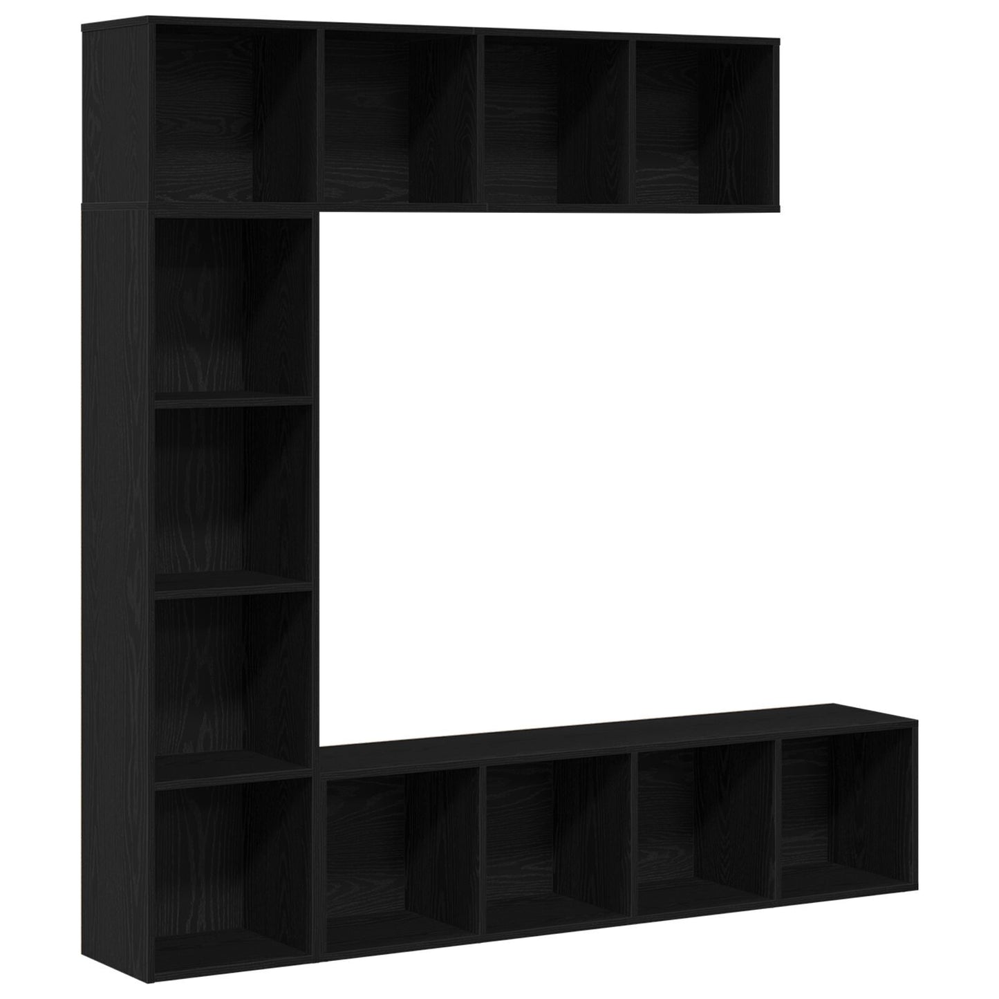 Bokhylle 3 pcs Svart Eik 36 x 30 x 143 cm Konstruert tre