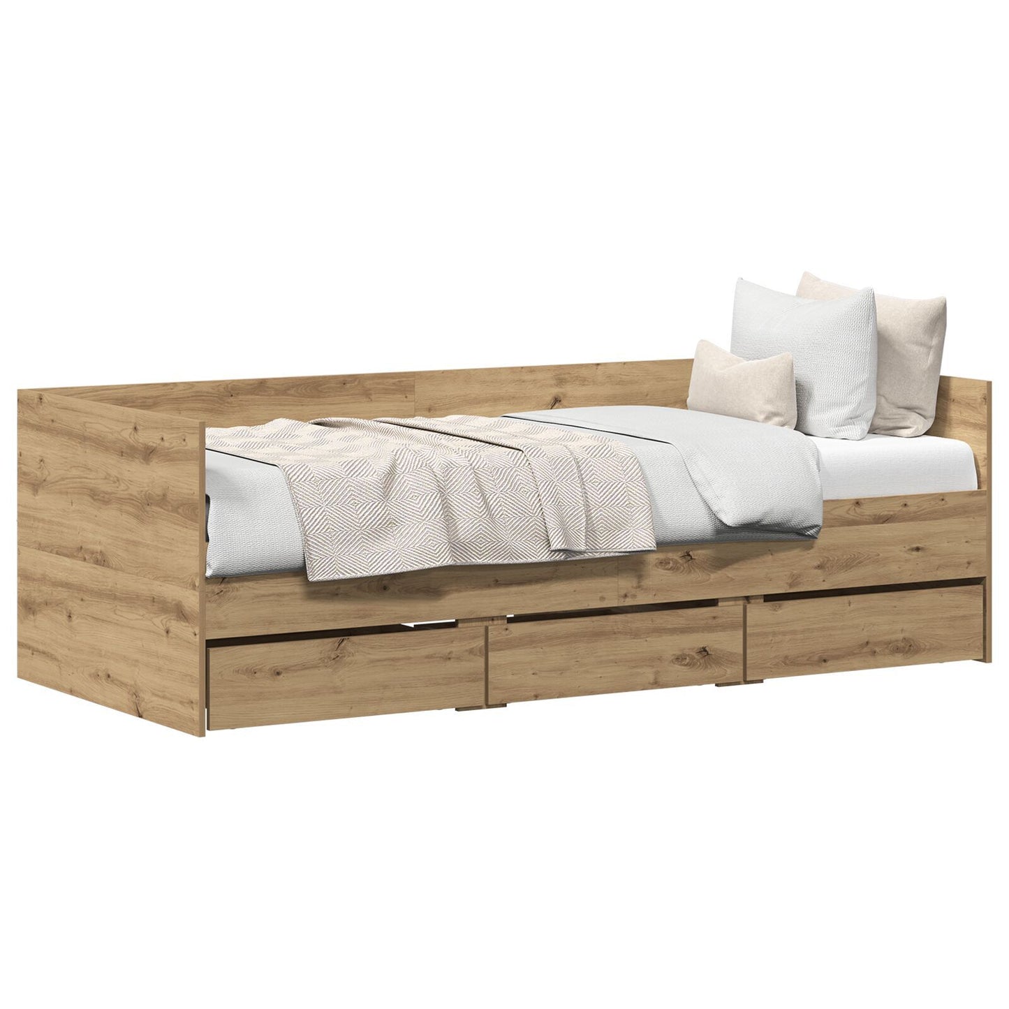 Seng med skuff Artisan Eik 90 x 200 cm Konstruert tre