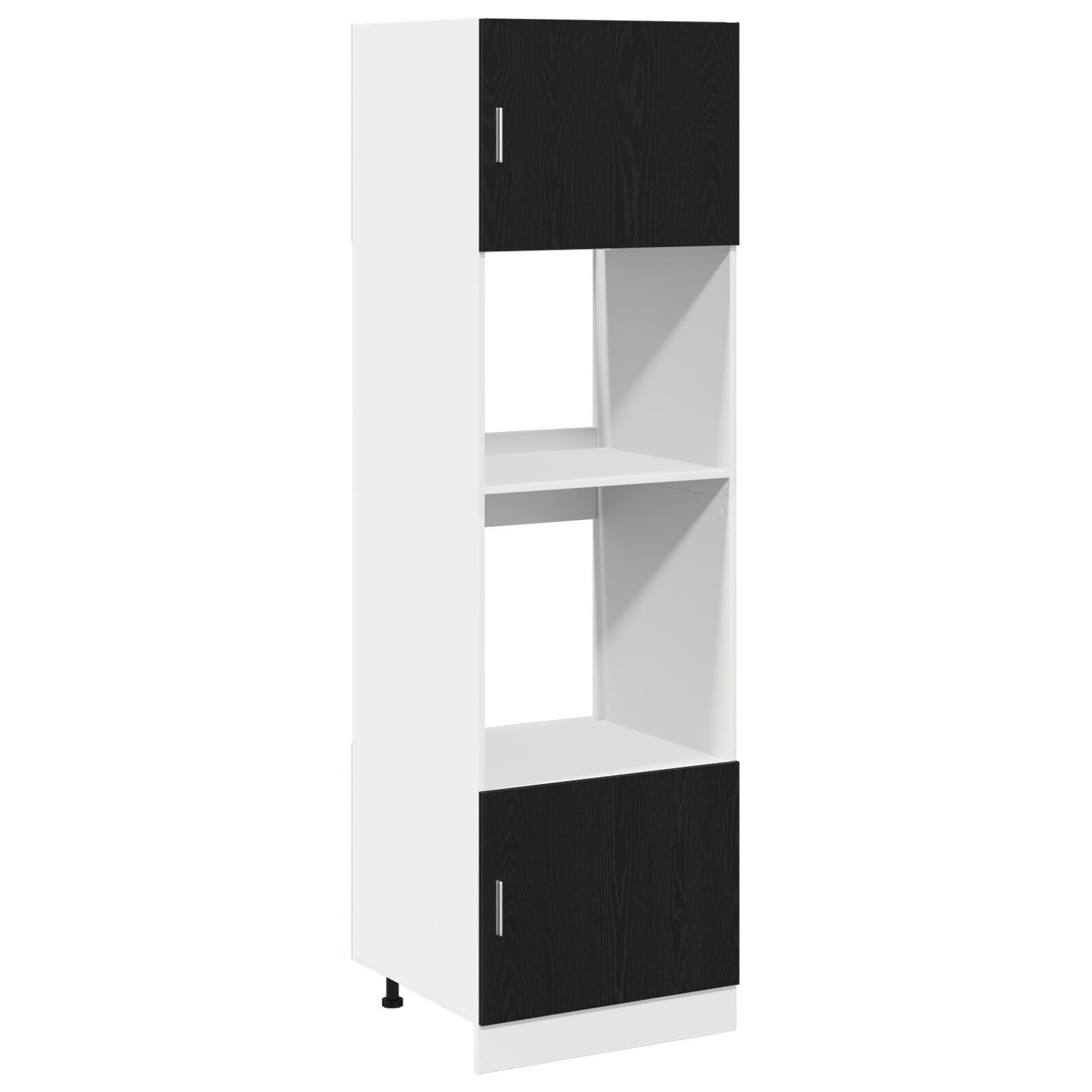 Mikrobølgeovnskap med hylle Riga Svart eik 60 x 57 x 207 cm