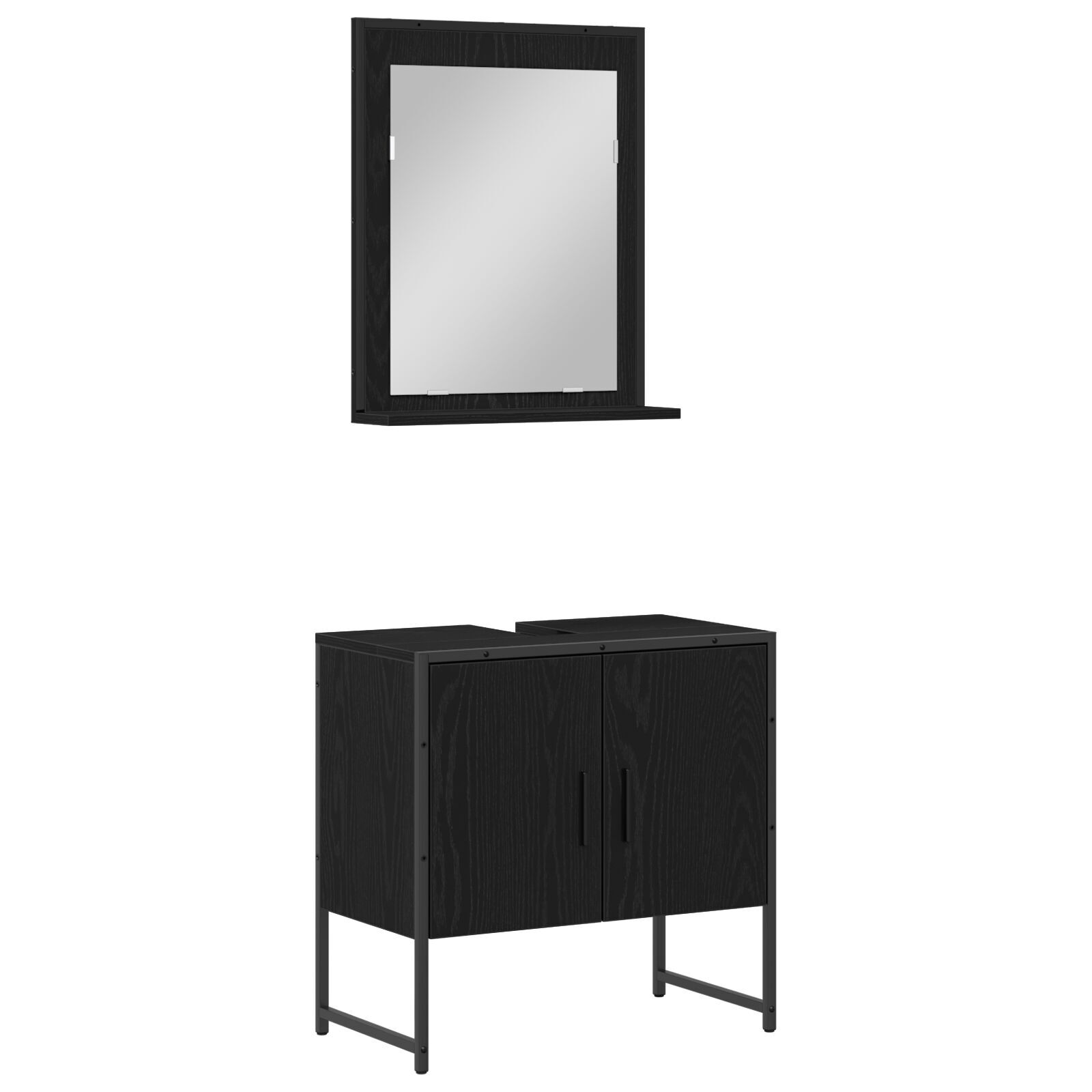 Baderomsinnredningssett med lagring 2 pcs Svart 60 x 33 x 60 cm