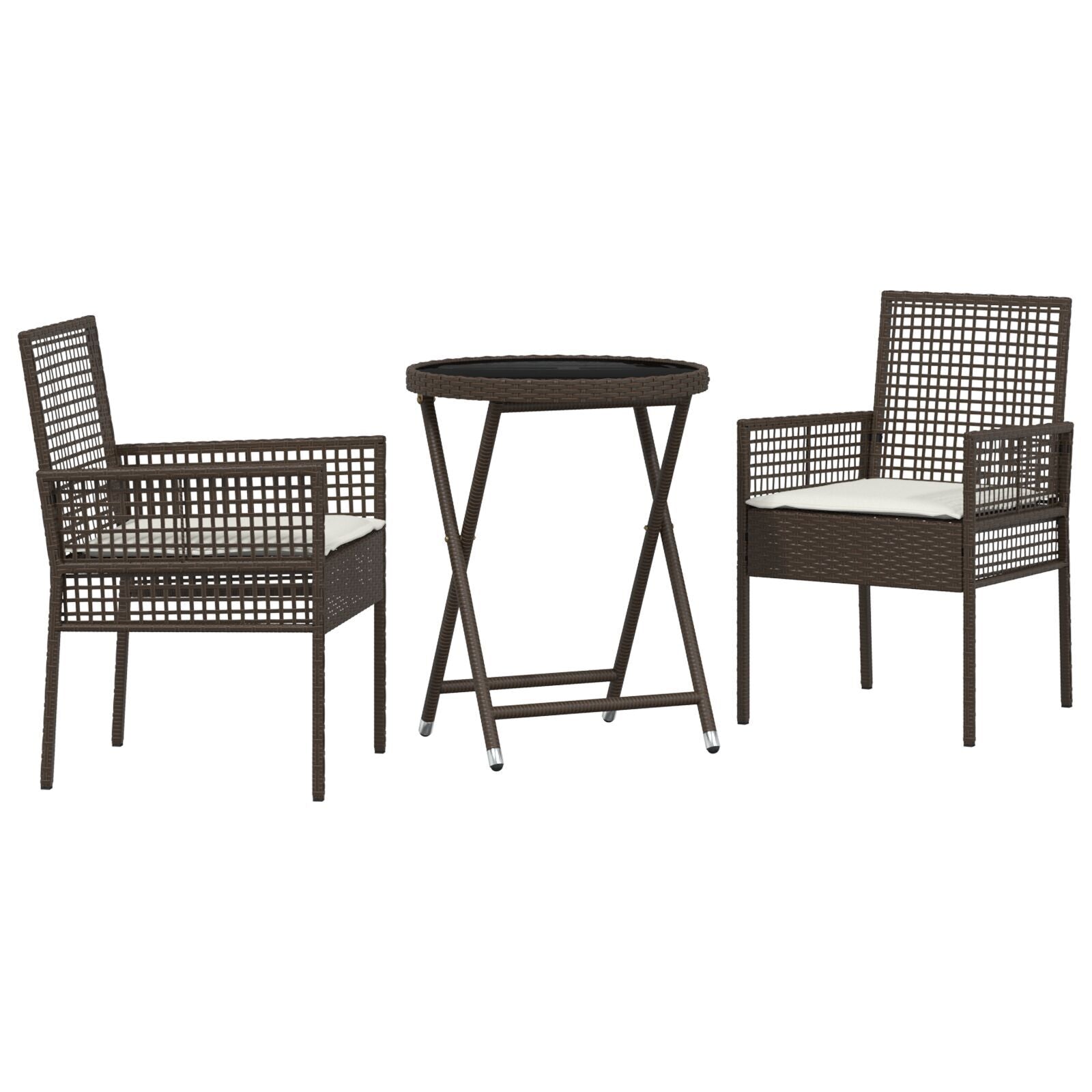 Hage Bistro Sett 3 pcs Brun Poly rattan
