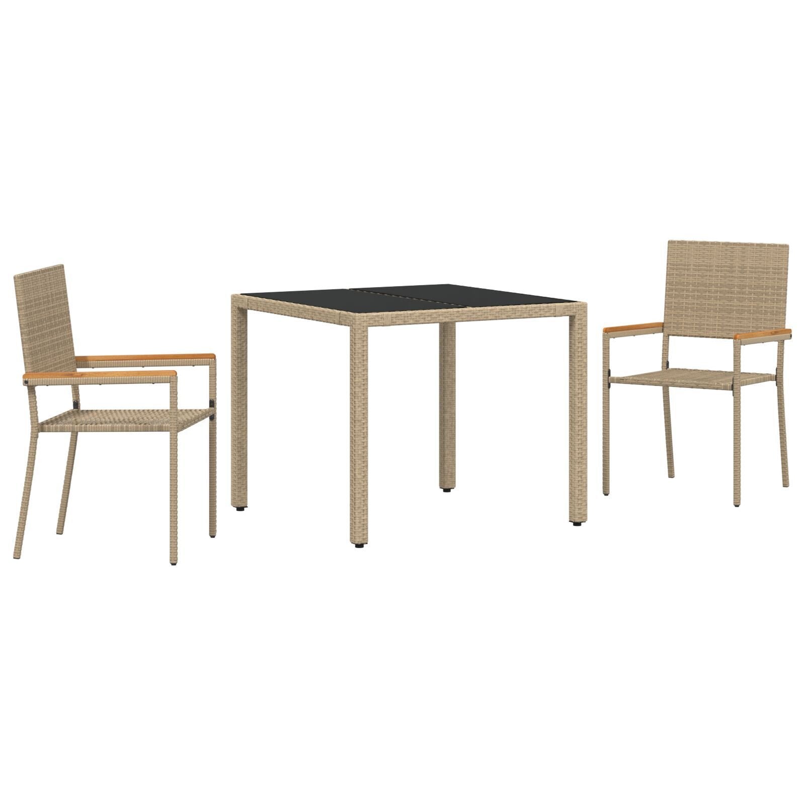 Hage Spisegruppe 3 pcs Beige 90 x 90 x 75 cm polyrotting