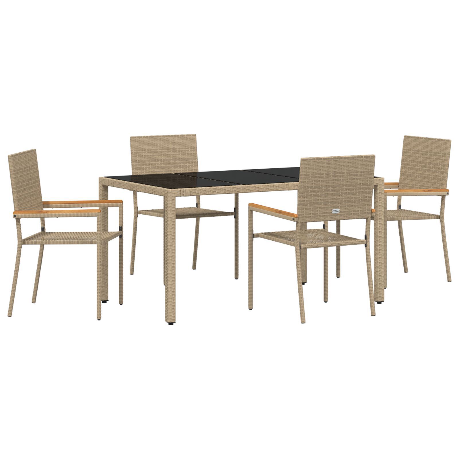 Hage Spisegruppe 5 pcs Beige 90 x 90 x 75 cm polyrotting