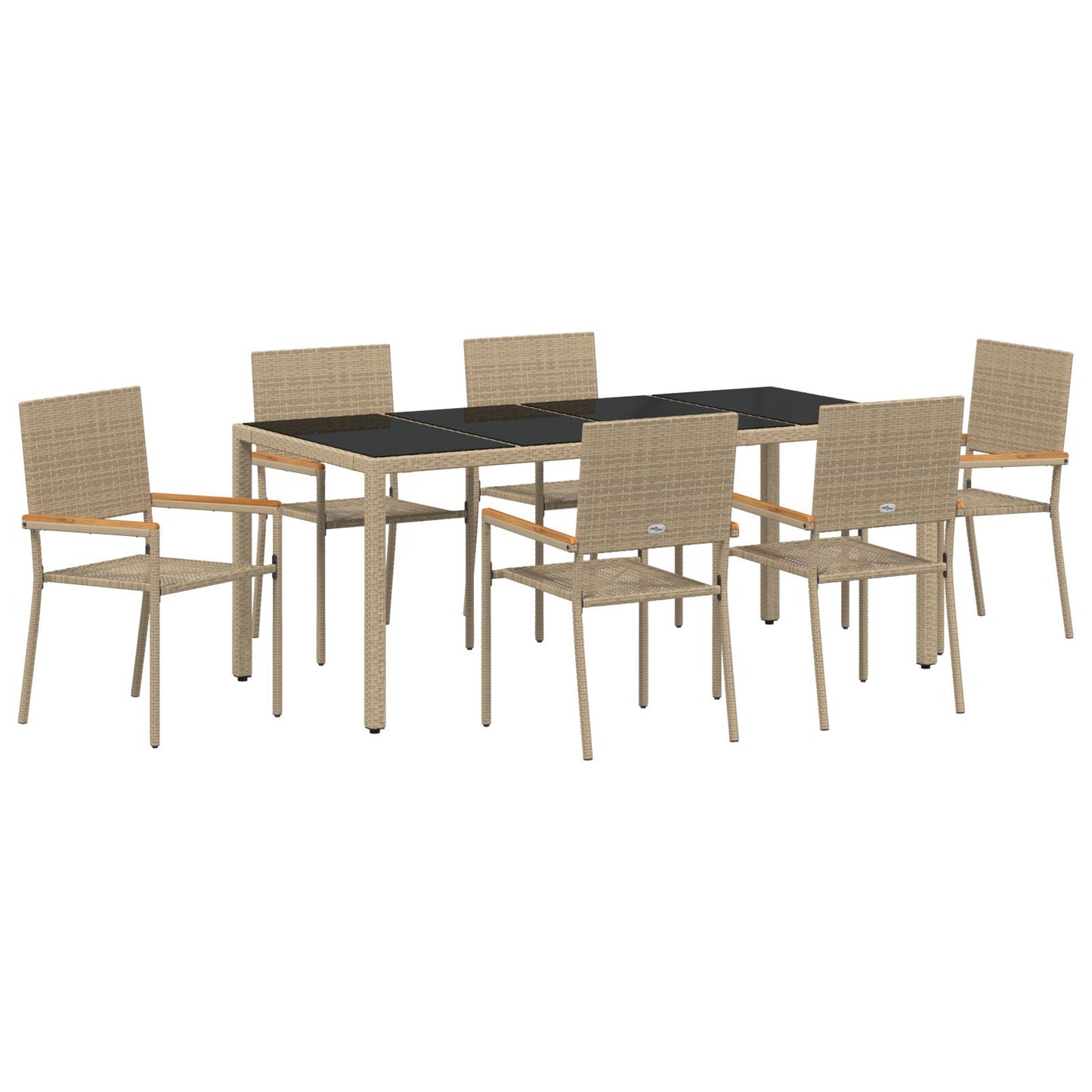 Hage Spisegruppe 7 pcs Beige polyrotting